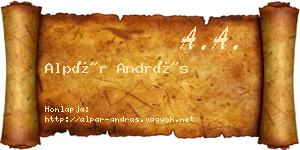 Alpár András névjegykártya