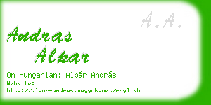 andras alpar business card